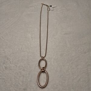 White House Black Market Rose Gold Oval Necklace